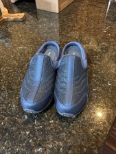 Easy Spirit TRAVELTIME Leather/Textile Blue Slip On Clogs Shoes sz 7