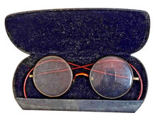 Vtg Eyeglasses Round Spectacles w/t Case