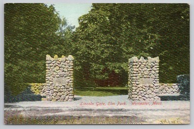 Lincoln Gate Elm Park Worcester MA Postcard Metropolitan News Germany