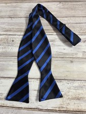 J Ferrar Handmade Black and Blue Bow Tie Adjustable Sparkle Accent Self Tie Prom