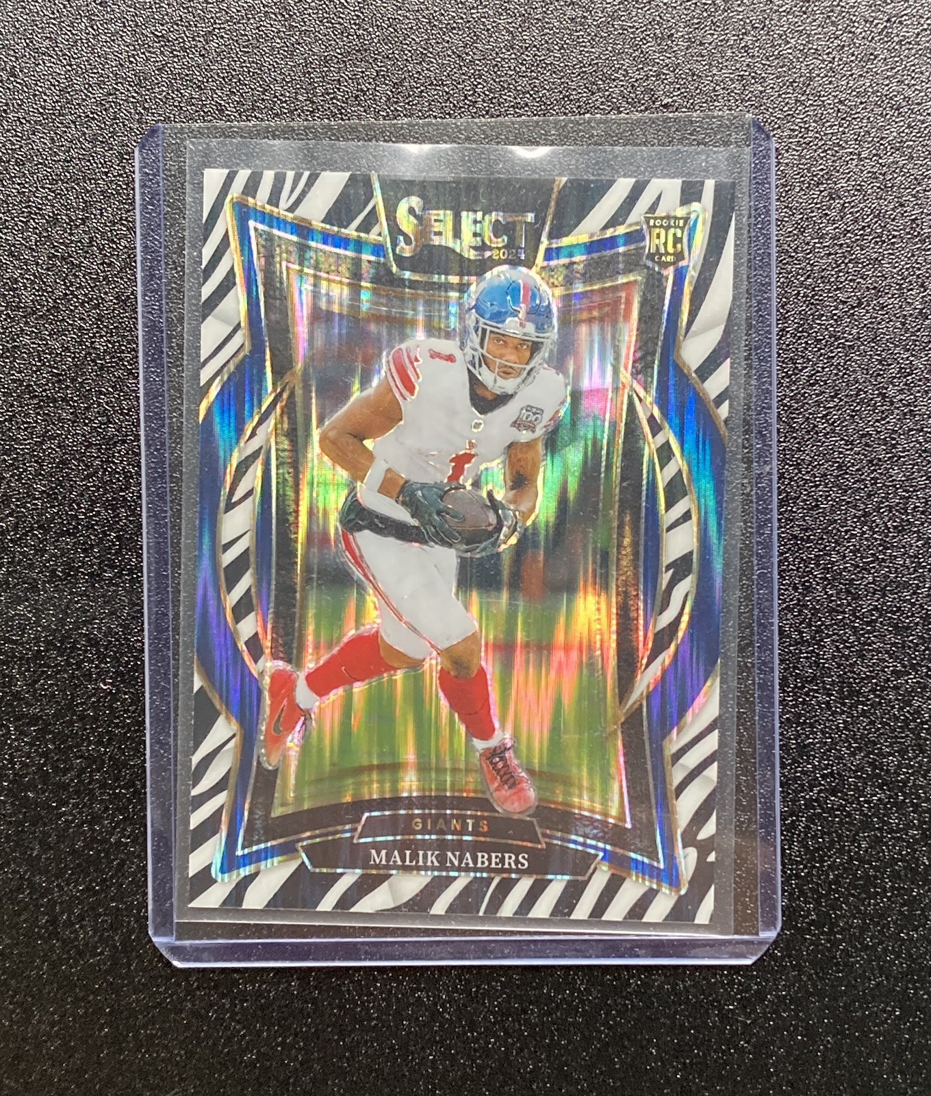 2024 Panini Select Concourse Zebra Prizm Malik Nabers #29 Rookie RC