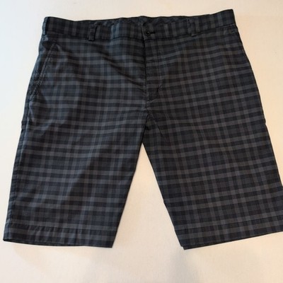 NikeGolf Men's Plaid Pattern Casual Shorts Black Size 38