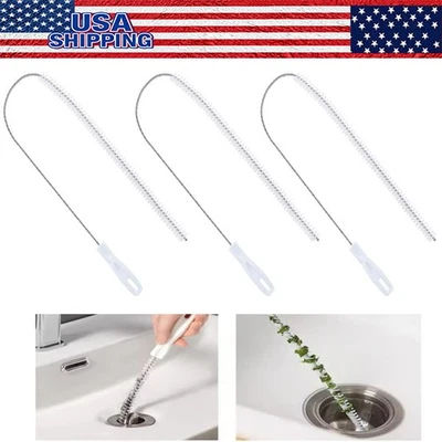 Universal Bendy Drain Hair Cather Snake Shower Drain Hair Trap Clog Remover 18in - Image 1 of 4