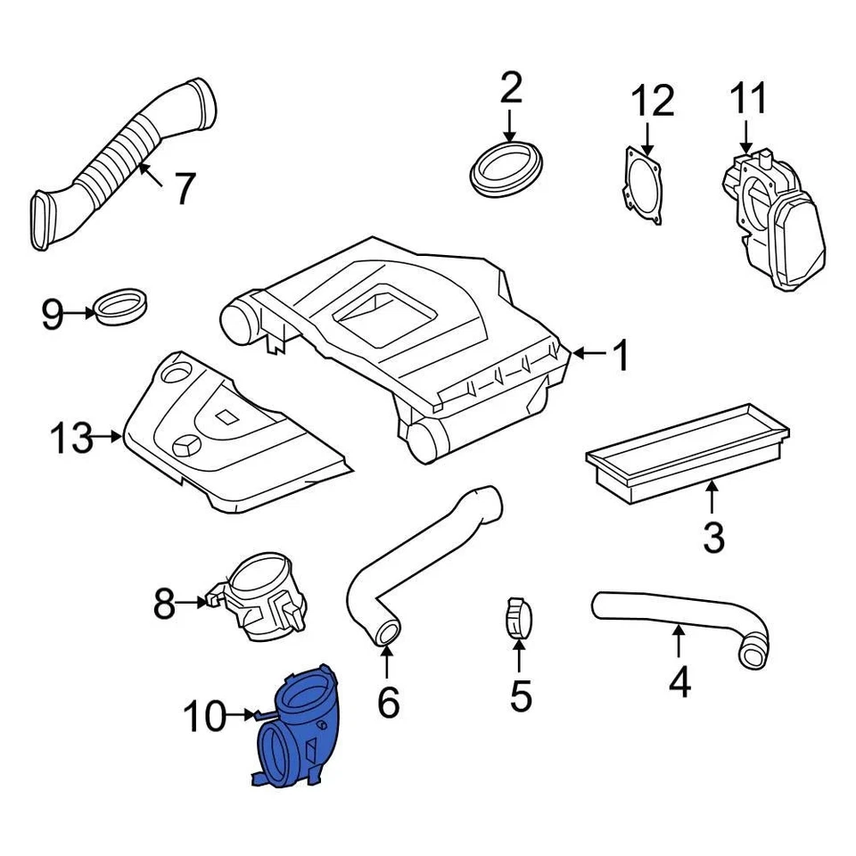 For Mercedes-Benz S400 10-13 Mercedes-Benz Engine Air Intake Hose Adapter Foto 3 de 4