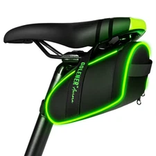 Bike Saddle Bag with LED, Bicycle Seat Bag Under Seat Bike Tail Storage Pouch