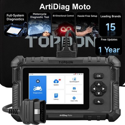 TOPDON ArtiDiag Moto Motorcycle Diagnostic Scanner Tool Read Code,Active Test