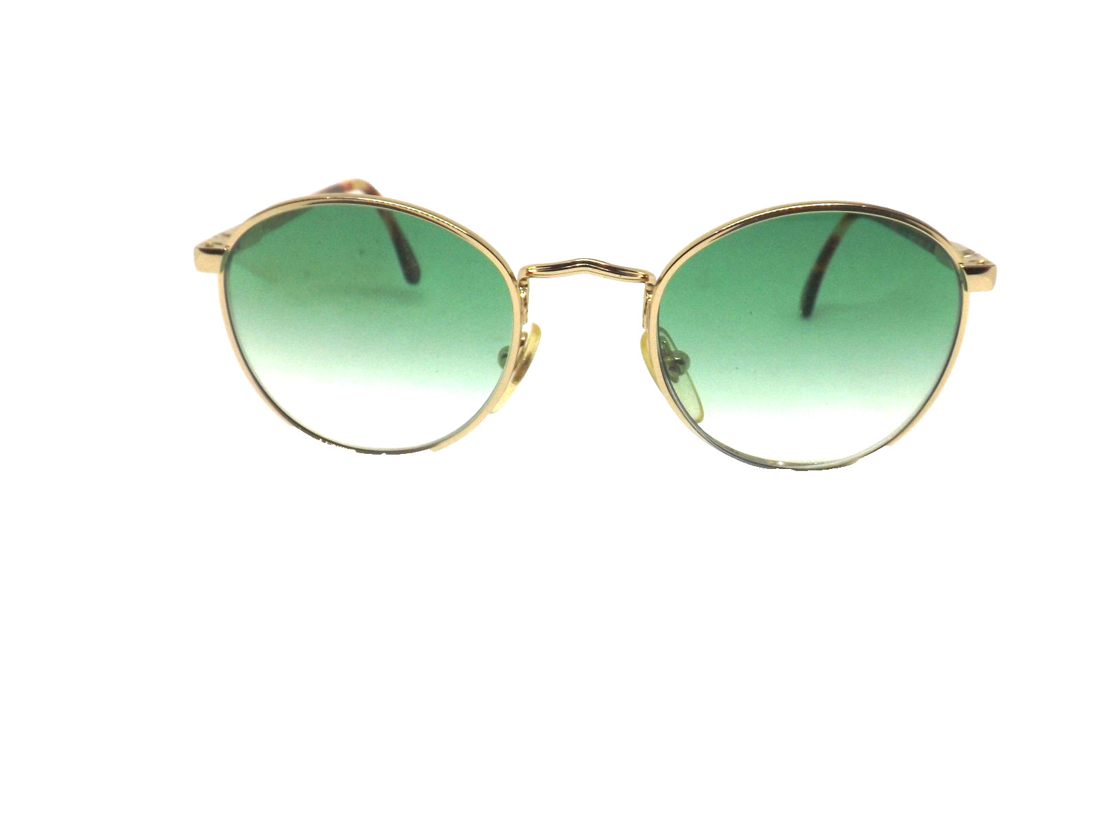 Vintage Men's Sunglasses Gold Green Lens Round Women's 80s SFEROFLEX Italy