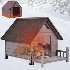 Chew-Proof Metal Frame Dog House Outdoor Shelter for Large Breeds Weatherproof