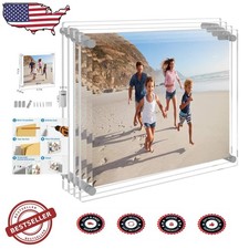 Elegant 8x10 Acrylic Photo Frames, Modern Floating Design, 4-Piece Set