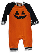 Way To Celebrate Infant Size 0-3M Halloween Jack-O-Lantern Pumpkin Romper NEW
