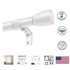 Versatile White Curtain Rods 30-144" Adjustable Length - 2 Pack for All Curtains