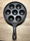 Griswold No. 32 Cast Iron Aebleskiver Pan 962 Erie PA Danish Cake Pan Restored