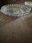 (2) Vintage 7.75” Anchor Hocking Clear Bubble Depression Glass Serving Bowl