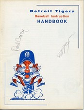 Detroit Tigers Baseball Instruction Handbook Paul Carey Autograph Michigan 1970s