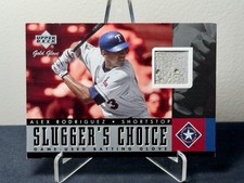 2001 Upper Deck Gold Glove Game Used Base Relic Alex Rodriguez #SC-ARR Rangers