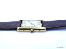 Vintage Must de CARTIER 6 81006 TANK 925 Vermeil Quartz Watch 23.5 x 30.5mm 6