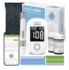 Bluetooth Glucose Meter Kit with App, 100 Strips Lancets Included
