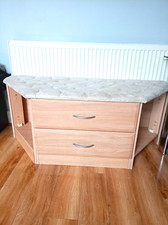 Beige Tufted Storage Ottoman Bench with 2 Drawers, Wood Base 139 x 55 x 55cm