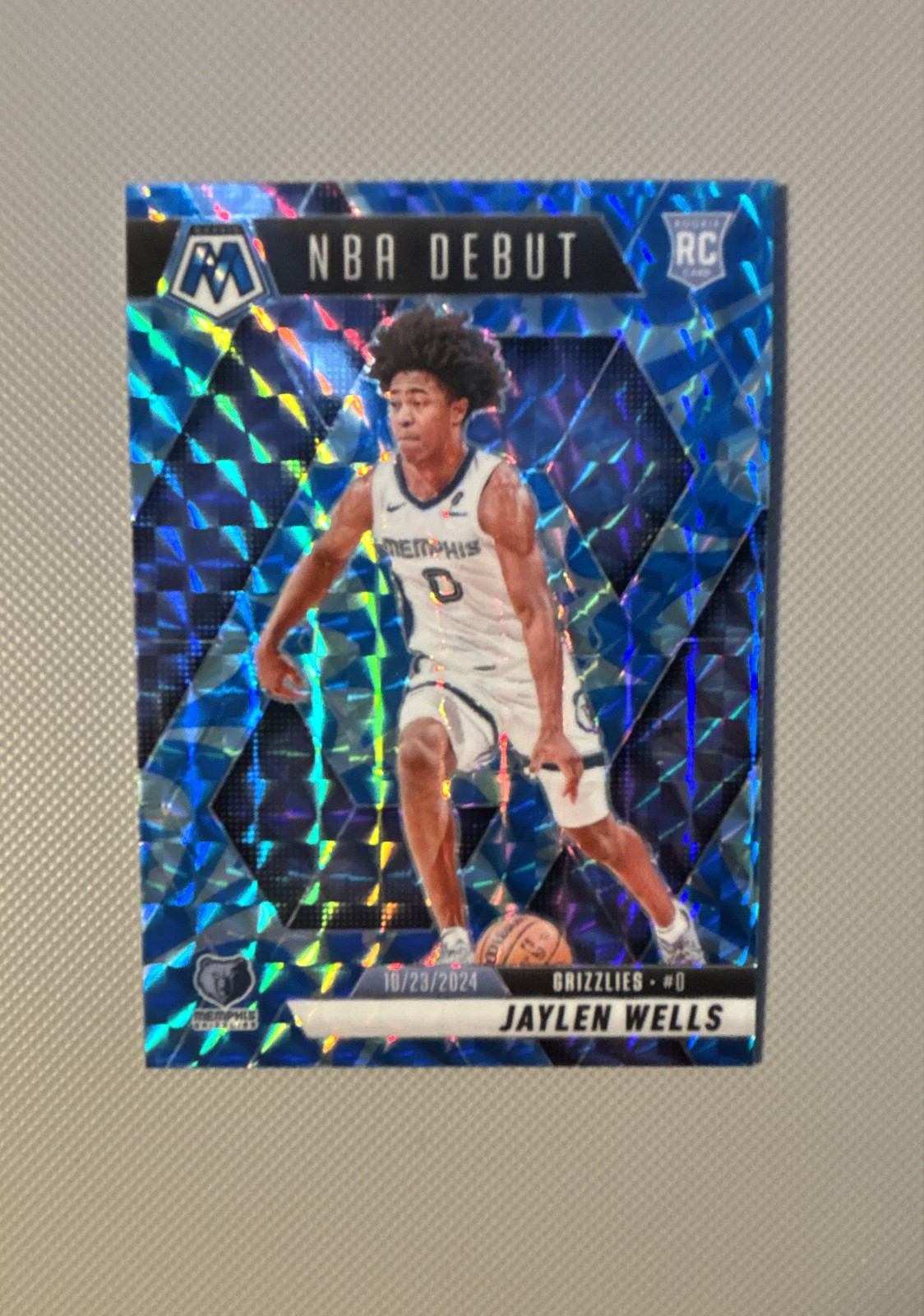 2024-25 Panini Mosaic - NBA Debut Jaylen Wells #260 Reactive Blue Mosaic RC