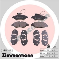 ZIMMERMANN Bremsbelagsatz Scheibenbremse 23711.190.2 für BRAVO FIAT ALFA STILO 2