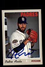 Signed Baseball Card Auto 2019 Topps Heritage #684 Pedro Avila San Diego Padres
