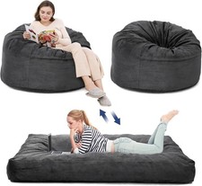 Bean Bag Chair Bed Corduroy Giant for Adults Convertible Mattress Floor Sofa🔥