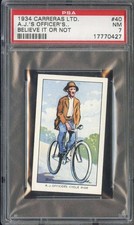 1934 CARRERAS BELIEVE IT OR NOT #A.J. OFFICERS CYCLE RIDE PSA 7 *DS15650