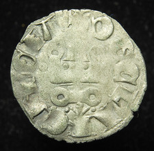 Crusaders Achaia, Mahaut de Hainault (1316-1321) BI denier tournois