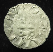 Crusaders Achaia, Mahaut de Hainault (1316-1321) BI denier tournois