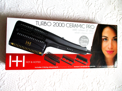 #ad Hot and Hotter Turbo 2000 Ceramic Pro Hair Dryer Styler Volumizer NIB New Ionic $39.00