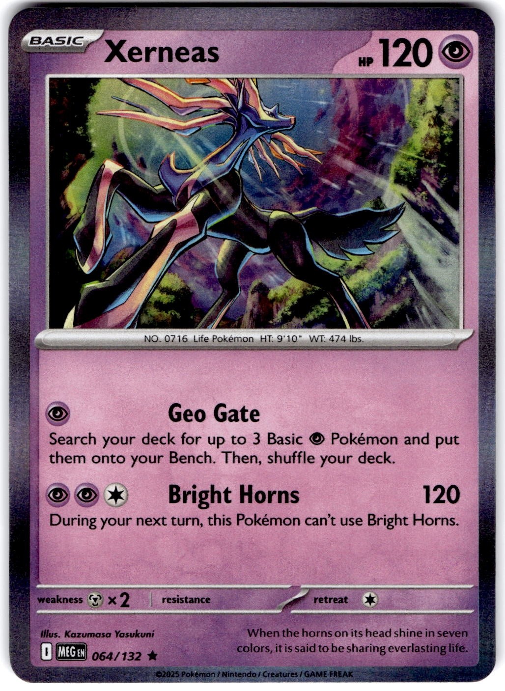 Pokemon Xerneas Mega Evolution 64/132 Normal Holo Near Mint English