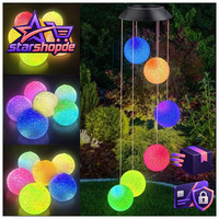 Solar Windspiel FüR DraußEn Kristallkugel Licht Farbwechsel Garten Deko