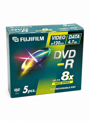 5er Pack Fujifilm DVD-R Rohlinge 4.7GB 120min 8x Video/Data Neu OVP