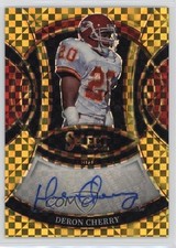 2025 Panini Select Signatures Gold Prizm 1/10 Deron Cherry #SP-DCY Auto