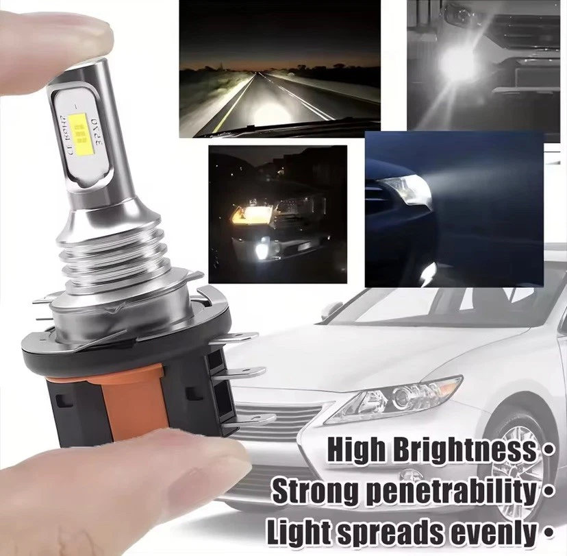 H15 LED Headlight Bulbs 20000LM 6000K White CSP 12V Plug & Play Pair - Image 3 of 4