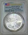 2015 W $1 Silver Eagle PCGS MS70 First Strike West Point #J323