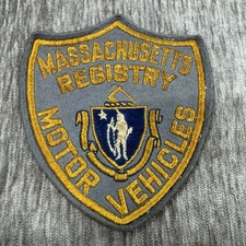Vintage Massachusetts Registry Of Motor Vehicles Patch Felt Old OBSOLETE DMV