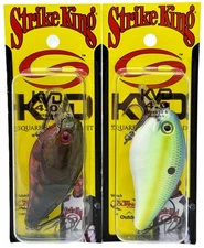 (2) Strike King KVD 4.0 Square Bill Crankbait - Chart Shad & Watermelon Craw