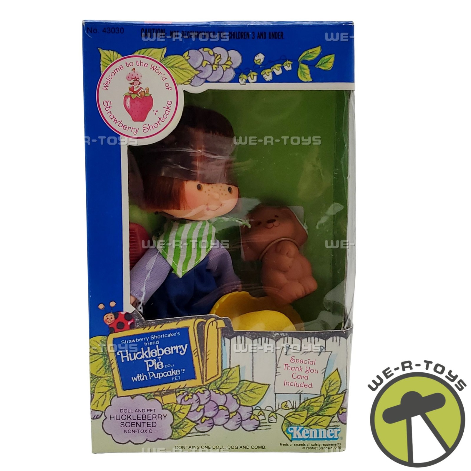 Strawberry Shortcake Huckleberry Pie With Pupcake 5"" Doll Kenner 1980 No #43030