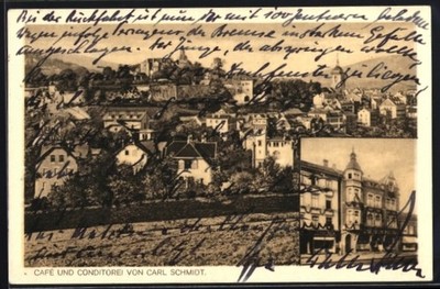 Ansichtskarte Siegen, Café und Conditorei von Carl Schmidt, Bahnhofstraße 17 