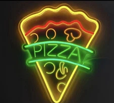 Pizza Slice Acrylic Neon Sign Light Lamp Artwork Wall Decor