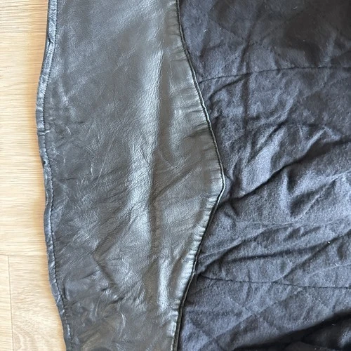 Private Brand AG Black Goat Leather Biker Jacket Quilted Moto XL Japanese Brand image 15