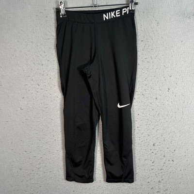 Nike Pro Dri-Fit Womens XS Black Cropped Leggings Polyester Spandex
