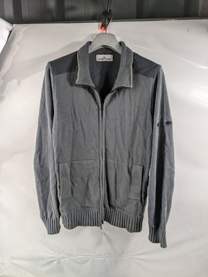 Stone Island Sweatshirt Oberteil Herren Jacke Full Zip Track Top Grau Gr. Large L