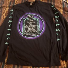 TIM BURTONS NIGHTMARE BEFORE CHRISTMAS 30th ANNIVERSARY T SHIRT S BLACK