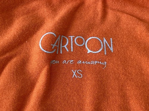 Camiseta Cartoon naranja talla XS ~ 34 - como nueva mujer manga corta verano - Imagen 2 de 3