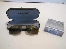 NWT COCOONS RECTANGLE CLIP ON SUNGLASSES RC2 50 L429A POLARe W/CASE