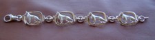 Small Sterling Silver German Shepherd Dog Standing Study 4 Link Bracelet