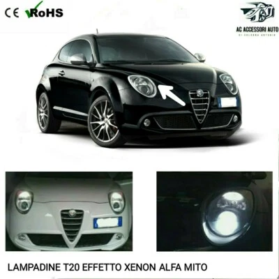 COPPIA LAMPADINE DIURNE POSIZIONE ALFA ROMEO MITO T20 EFFETTO XENON BIANCO WHITE - Bild 1 von 4