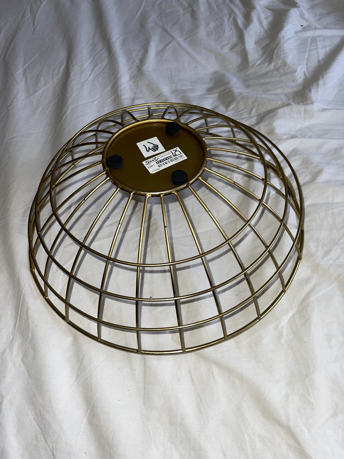 IKEA Gold Metal fruit Bowl Modern Decorative, 12.5 Inches Wide X 4.5